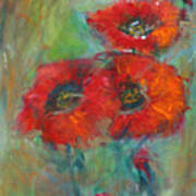 3  Red Poppies Poster