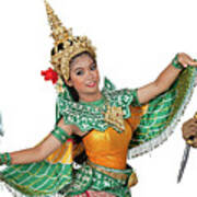 Portrait Of Thai Young Lady In An Ancient Thailand Dance #3 Poster