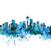 Seattle Washington Skyline #3 Poster