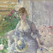 Young Woman Seated On A Sofa #3 Poster