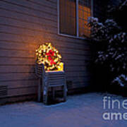 Christmas Wreath On Lawn Chairs #4 Poster