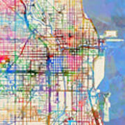 Chicago City Street Map Poster