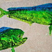 Gyotaku - Mahi Mahi - Dorado - Dolphinfish #5 Poster