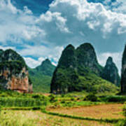 Karst Mountains And  Rural Scenery #52 Poster