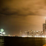 Chicago Skyline Fireworks #6 Poster