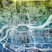 Quad Cities Street Map #7 Poster