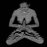 9448-dja Lotus Position Zebra Stripe Abstraction Black White Photograph By Chris Maher Poster