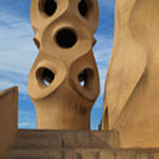 A Beautiful Chimney Of The Pedrera Poster