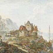 A Rhine Landscape With Peasants At Work Poster