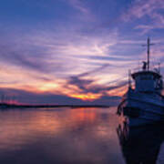 A Tugboat Sunset Poster