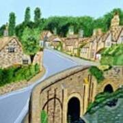 A Walk Through A Village In The English Cotswolds Poster