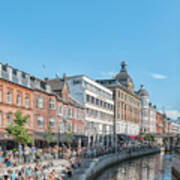 Aarhus Summertime Canal Scene Poster