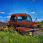 Abandoned Ford Truck In The Prairie Poster