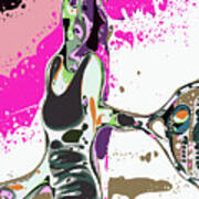 Abstract Female Tennis Player Poster