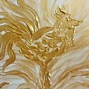 Abstract Golden Rooster Poster