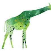 Abstract Green Giraffe Minimalist Painting Poster