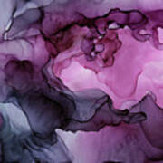 Abstract Ink Painting Plum Pink Ethereal Poster