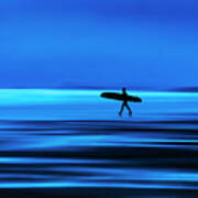 Abstract Lone Windsurfer, Widemouth, Cornwall. Poster