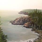 Acadia Maine Morning Mist Poster