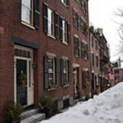 Acorn Street In The Snow Poster
