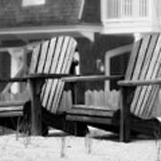 Adirondack Chairs On The Beach - Jersey Shore Poster