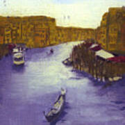 After The Grand Canal From The Rialto Bridge Poster