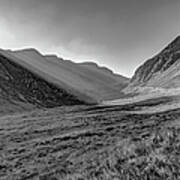 Afternoon Sun Rays Bealach Na Ba Black And White Poster