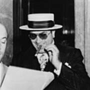 Al Capone, With A Cigar And A Big Poster