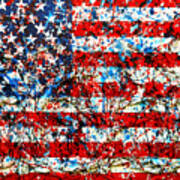 American Flag Abstract With Trees Poster