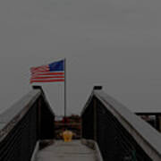 American Flag At Milton Landing Poster