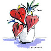 Anthurium Vase Poster