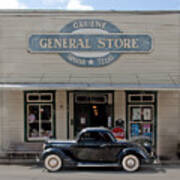 Antique Car At Gruene General Store Poster