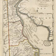 Antique Map Of Delaware By Mathew Carey - 1814 Poster