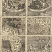 Antique Maps - Old Cartographic Maps - Illustrated Map Of The World Poster