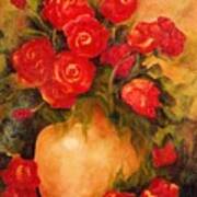 Antique Red Roses Poster