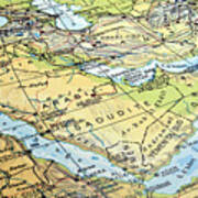 Arabian Peninsula Map. Poster