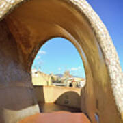 Arch On The Rooftop Of The Casa Mila Poster