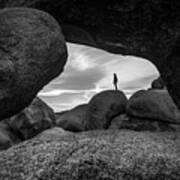Arch Rock - Joshua Tree National Park, Usa - Black And White Street Photography Poster