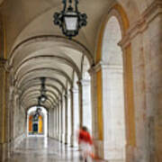 Arched Walkway Terreiro Do Paco Lisbon Portugal Poster