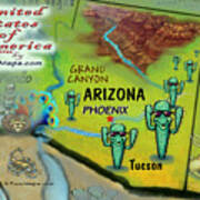 Arizona Fun Map Poster
