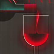 Art Deco Red Wine Poster