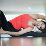 Asian Lady Post Diffical Lavel Yoga Action Poster