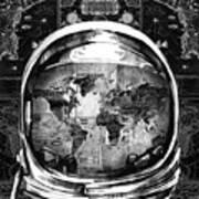 Astronaut World Map 1 Poster