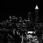 Atlanta After Dark In Monochrome Poster