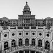 Austin Texas Usa State Capitol - Black And White Edition - 1x1 Poster