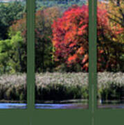 Autumn Marsh Through A Window Poster
