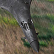 B-1b Lancer Bomber Flying Low Poster