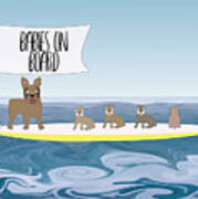 French Bulldog Babies On Board - On Sup Poster