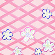 Baby Pink Flower Garden Poster