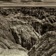 Badlands Sepia Poster